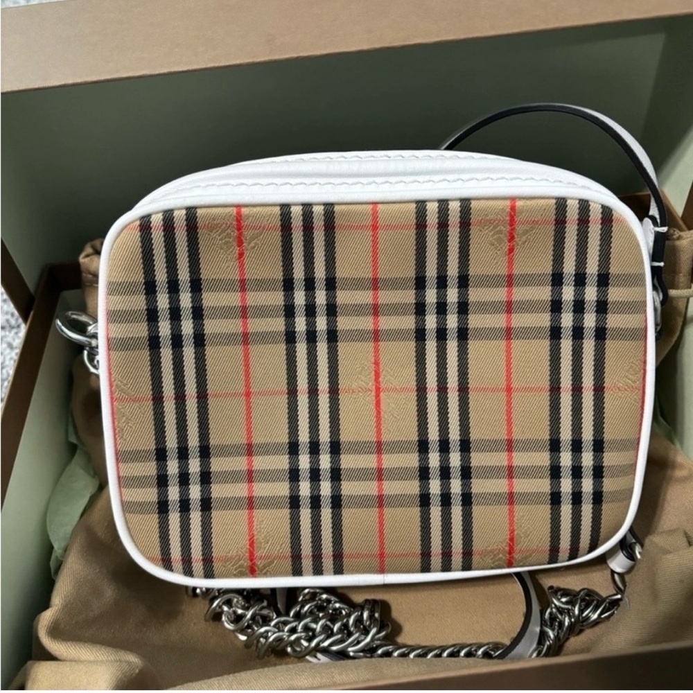 Authentic Like New Burberry Check Canvas Link Camera Bag - Picture 5 of 15